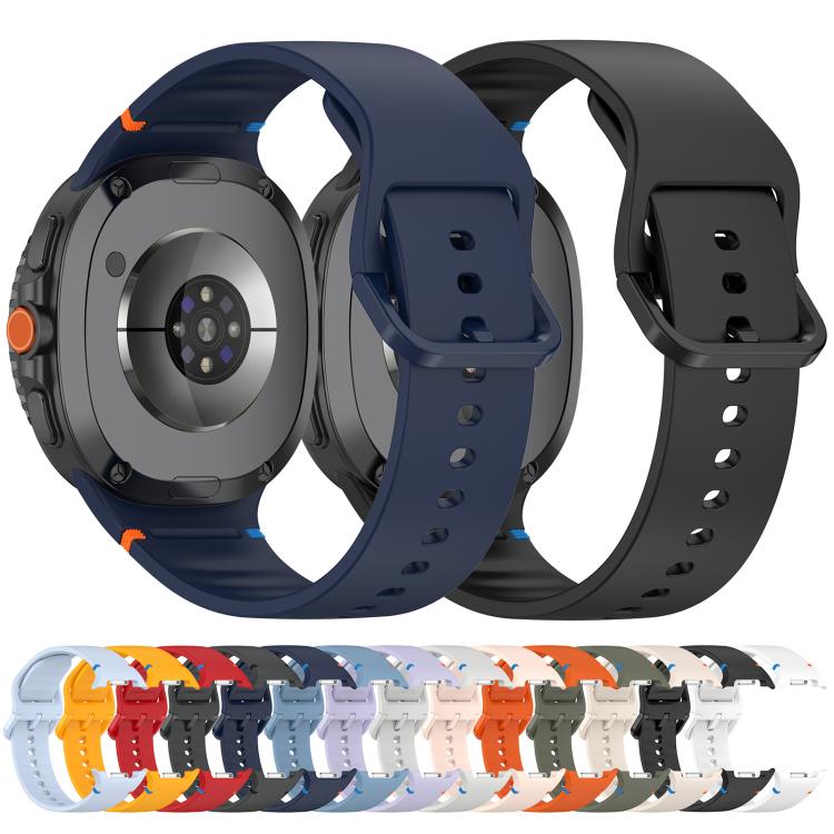 For Samsung Galaxy Watch8 Classic 46mm / Watch8 44mm / 40mm xDfind Stitched Solid Color Silicone Watch Band