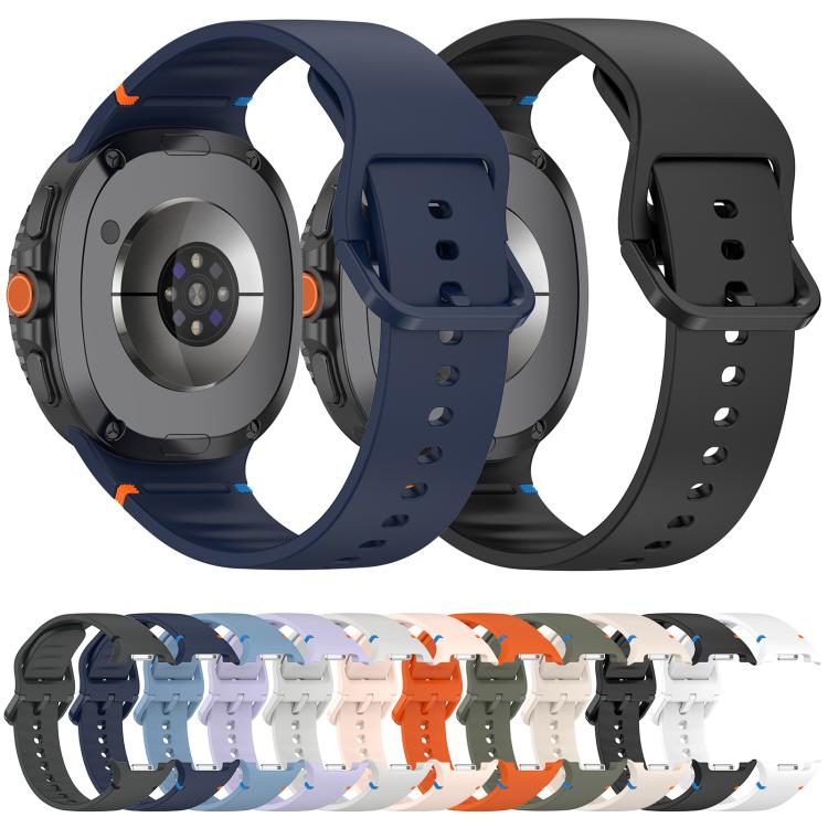 For Samsung Galaxy Watch8 Classic 46mm / Watch8 44mm / 40mm xDfind Stitched Solid Color Silicone Watch Band, 22mm