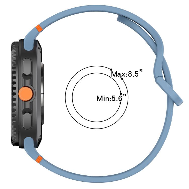For Samsung Galaxy Watch8 Classic 46mm / Watch8 44mm / 40mm xDfind Stitched Solid Color Silicone Watch Band, 22mm