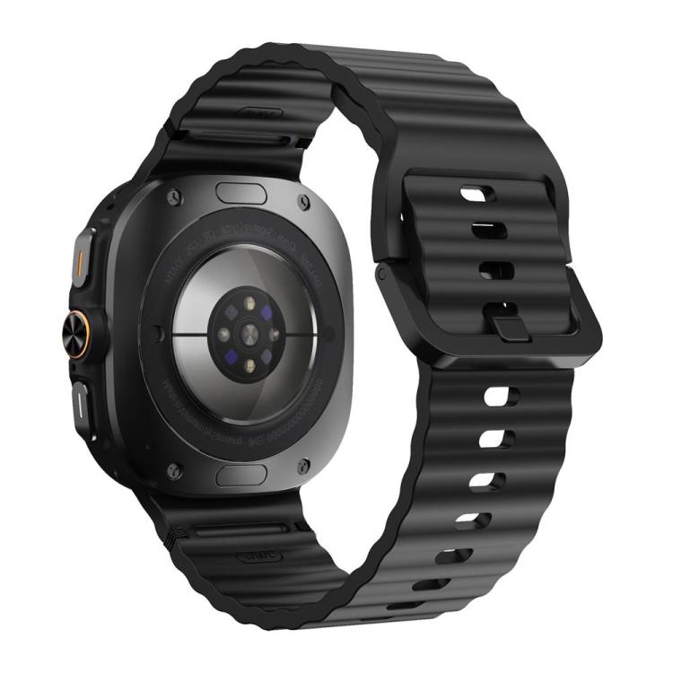 For Galaxy Watch9 / 8 / 8 Classic xDfind Wavy Grain Stitched Silicone Watch Band, L