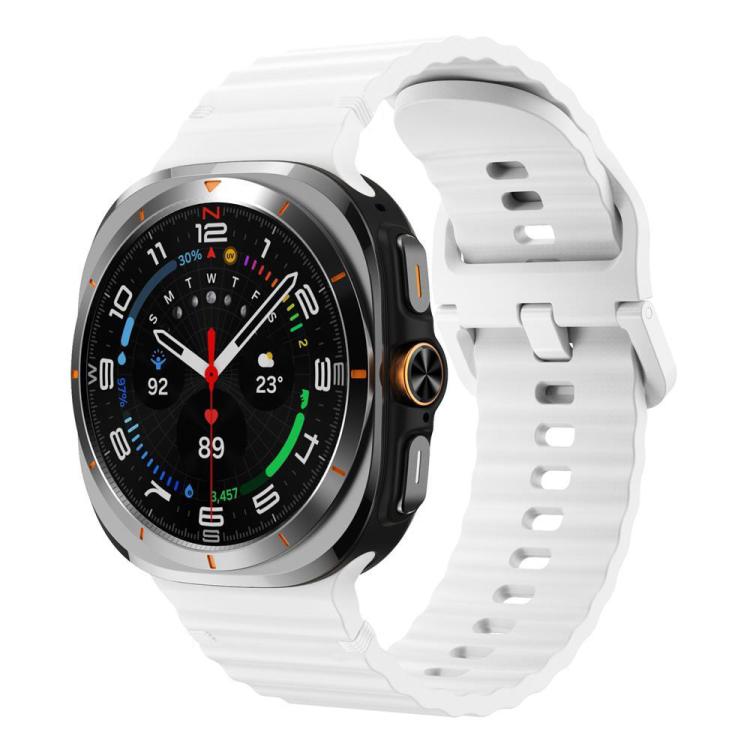 For Samsung Galaxy Watch8 Classic 46mm / Watch8 44mm / 40mm xDfind Wavy Grain Stitched Silicone Watch Band