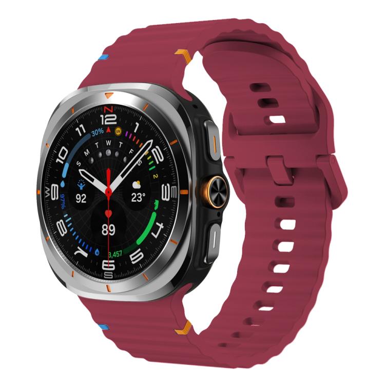 For Samsung Galaxy Watch8 Classic 46mm / Watch8 44mm / 40mm xDfind Wavy Grain Stitched Silicone Watch Band