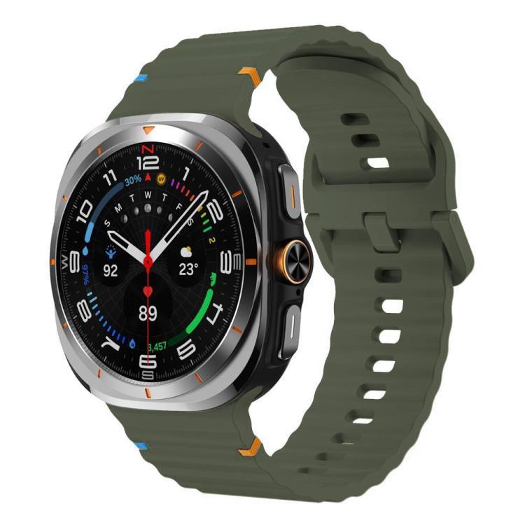 For Samsung Galaxy Watch8 Classic 46mm / Watch8 44mm / 40mm xDfind Wavy Grain Stitched Silicone Watch Band