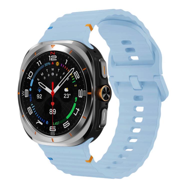 For Samsung Galaxy Watch8 Classic 46mm / Watch8 44mm / 40mm xDfind Wavy Grain Stitched Silicone Watch Band