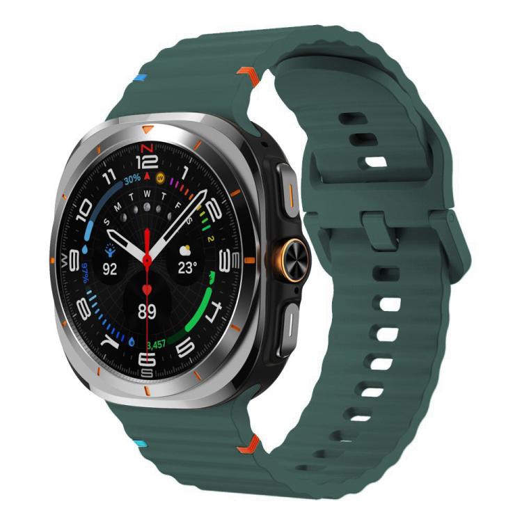 For Samsung Galaxy Watch8 Classic 46mm / Watch8 44mm / 40mm xDfind Wavy Grain Stitched Silicone Watch Band
