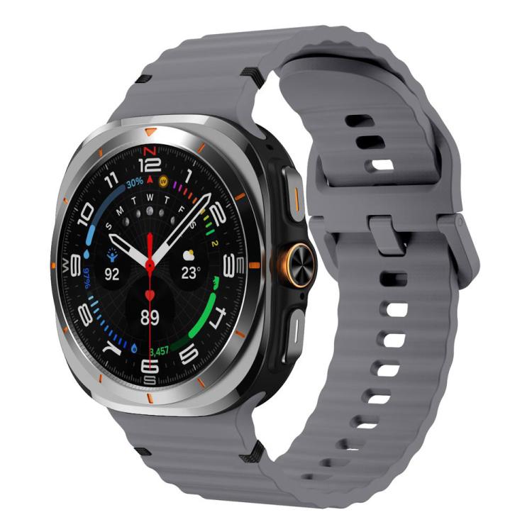 For Samsung Galaxy Watch8 Classic 46mm / Watch8 44mm / 40mm xDfind Wavy Grain Stitched Silicone Watch Band