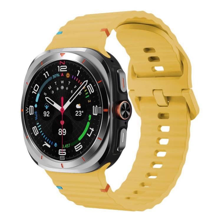 For Samsung Galaxy Watch8 Classic 46mm / Watch8 44mm / 40mm xDfind Wavy Grain Stitched Silicone Watch Band