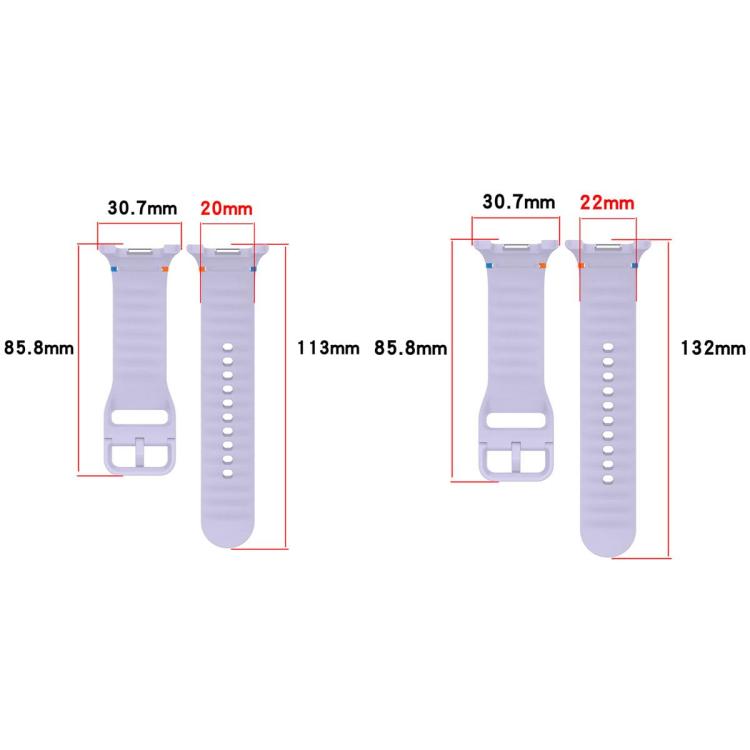 For Samsung Galaxy Watch8 Classic 46mm / Watch8 44mm / 40mm xDfind Wavy Grain Stitched Silicone Watch Band