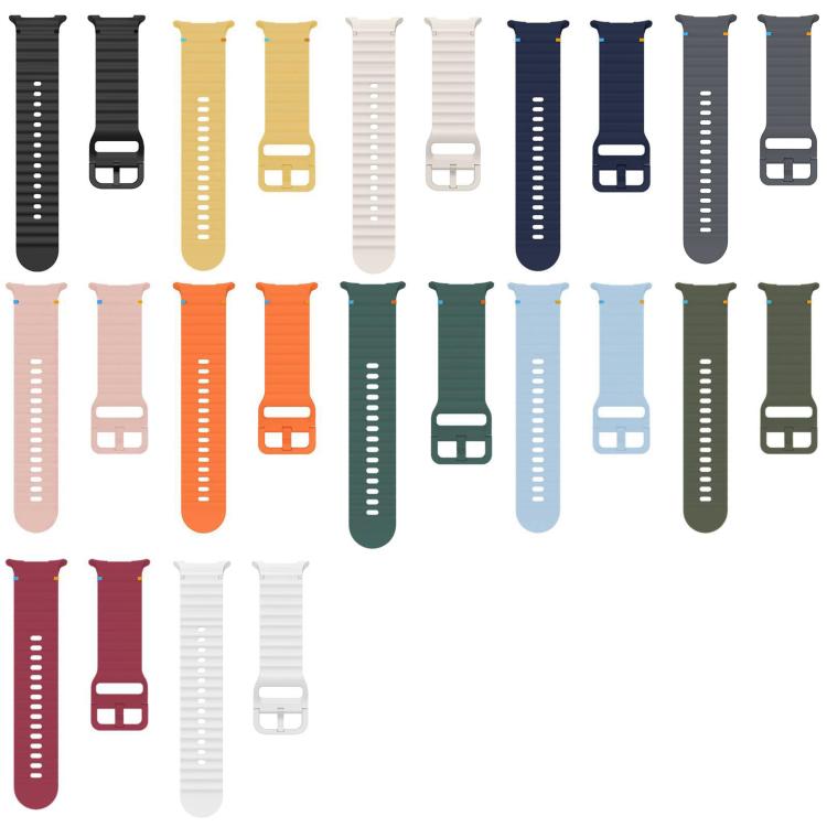For Galaxy Watch9 / 8 / 8 Classic xDfind Wavy Grain Stitched Silicone Watch Band, L