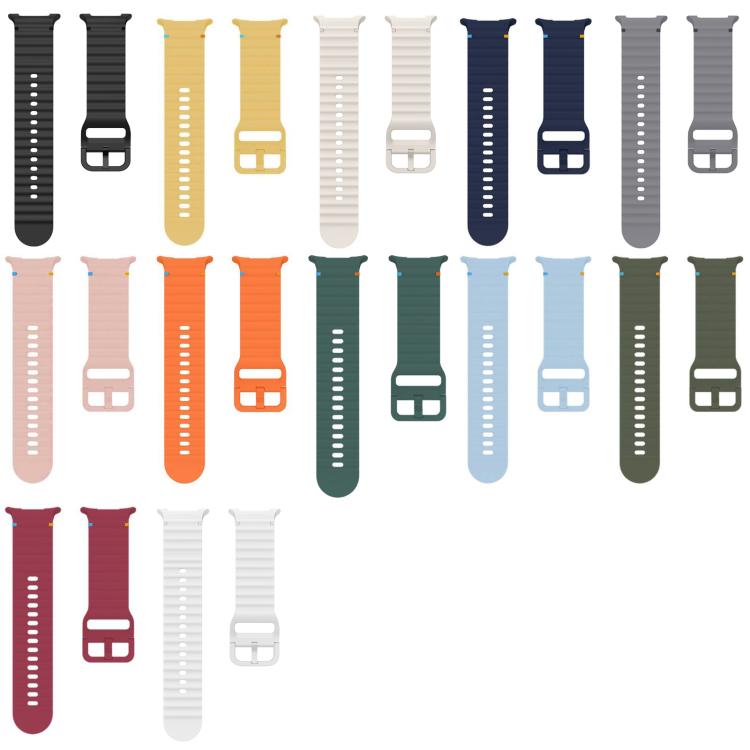 For Samsung Galaxy Watch8 Classic 46mm / Watch8 44mm / 40mm xDfind Wavy Grain Stitched Silicone Watch Band