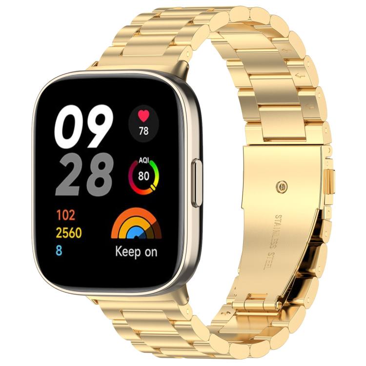 xDfind Three-Bead Stainless Steel Metal Watch Band