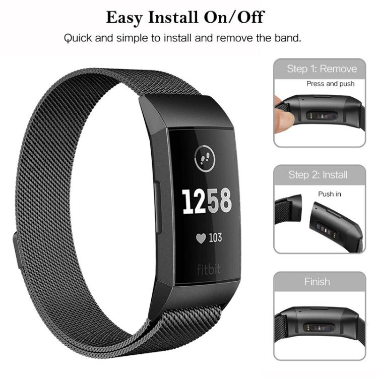 xDfind Milanese Magnetic Stainless Steel Watch Band, For Fitbit Charge 3 / 4