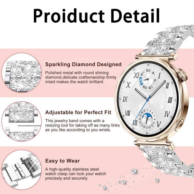 xDfind Diamond Jewelry Steel Watch Band, 12mm