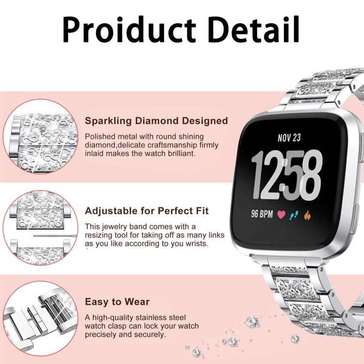 xDfind Diamond Jewelry Stainless Steel Watch Band, For Fitbit Charge 4 / 3 18mm