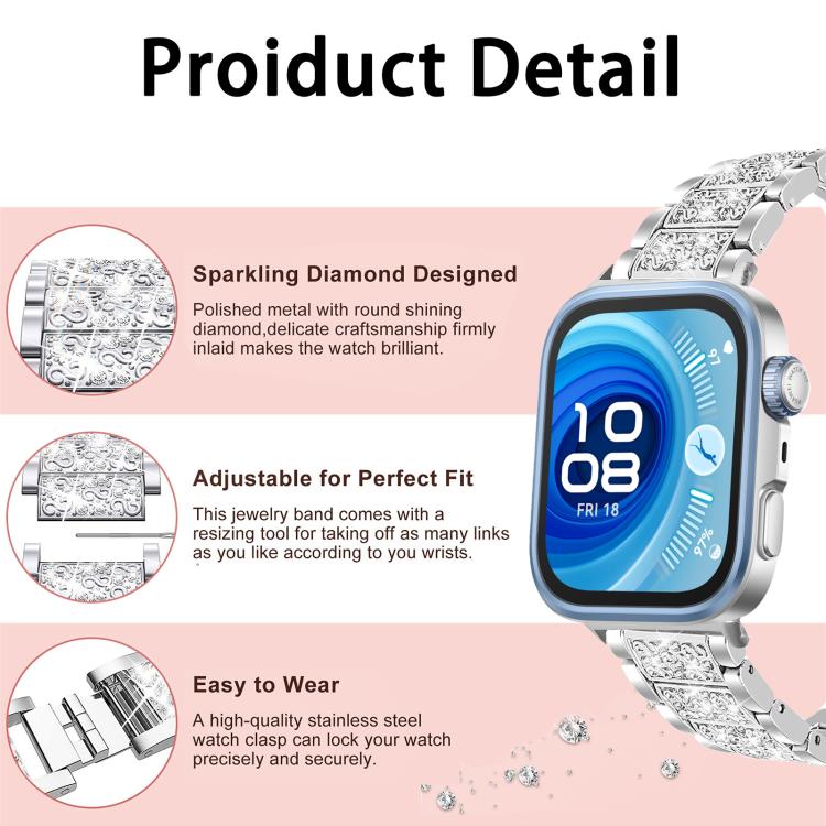 xDfind Diamond Jewelry Stainless Steel Watch Band, For Huawei Watch Fit 5 / Fit 5 Pro 20mm