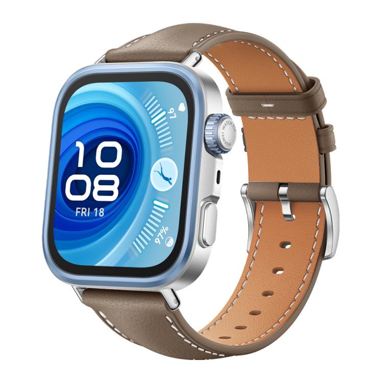 xDfind Flat Head Black Shark Fine Grain Leather Watch Band, For Huawei Watch Fit 4 Pro / Fit 4 / Fit 3 20mm