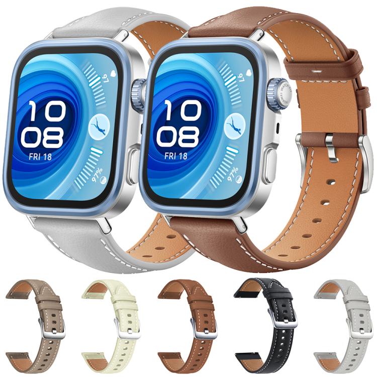 xDfind Flat Head Black Shark Fine Grain Leather Watch Band