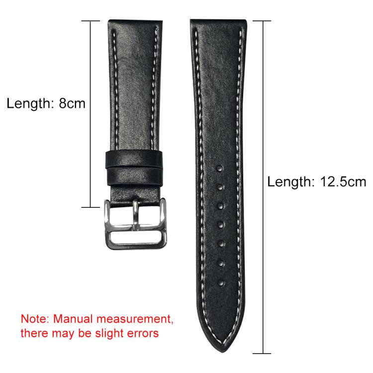 xDfind Flat Head Black Shark Fine Grain Leather Watch Band, For Huawei Watch Fit 4 Pro / Fit 4 / Fit 3 20mm