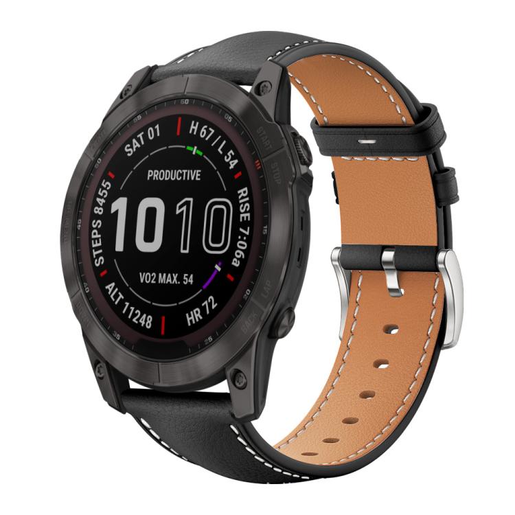 xDfind Flat Head Black Shark Fine Grain Leather Watch Band