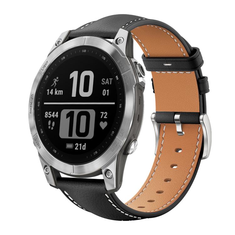 xDfind Flat Head Black Shark Fine Grain Leather Watch Band