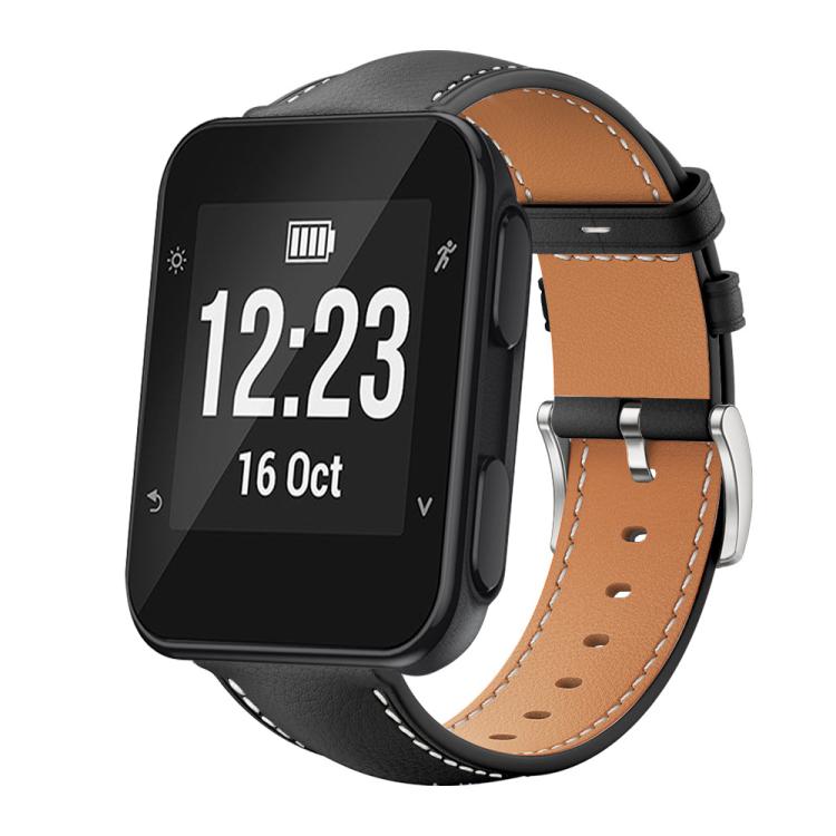 xDfind Flat Head Black Shark Fine Grain Leather Watch Band