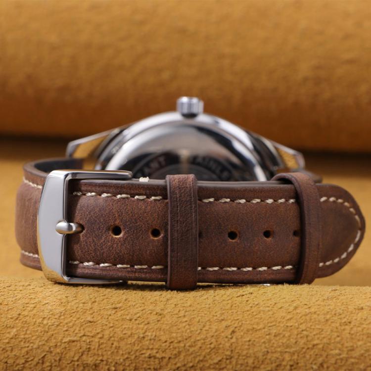 xDfind Retro Crazy Horse Texture Leather Watch Band, 22mm