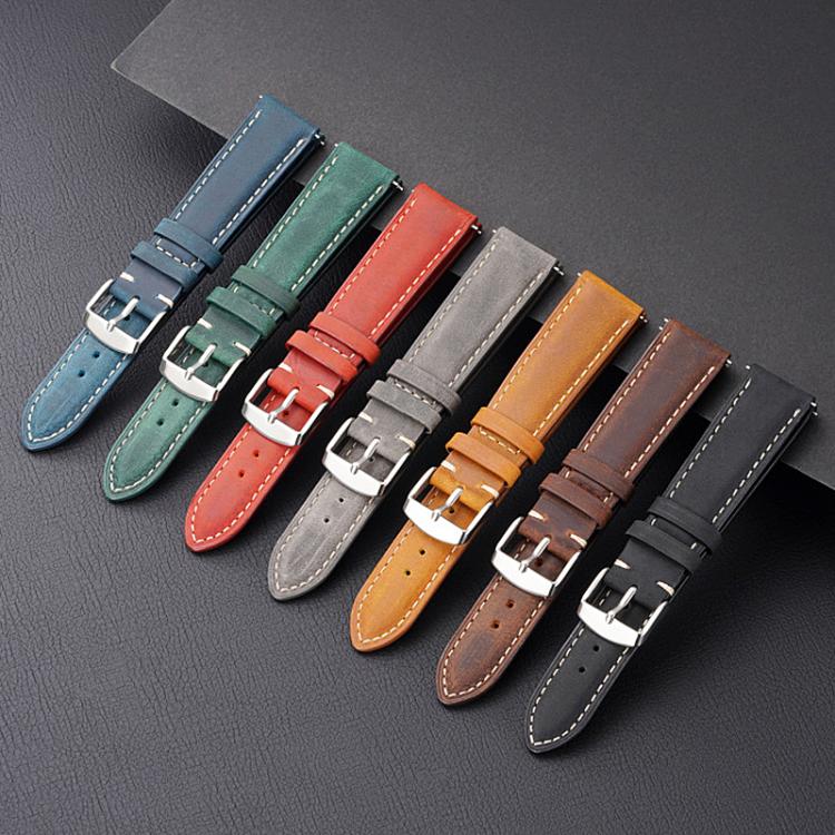 xDfind Retro Crazy Horse Texture Leather Watch Band, 22mm