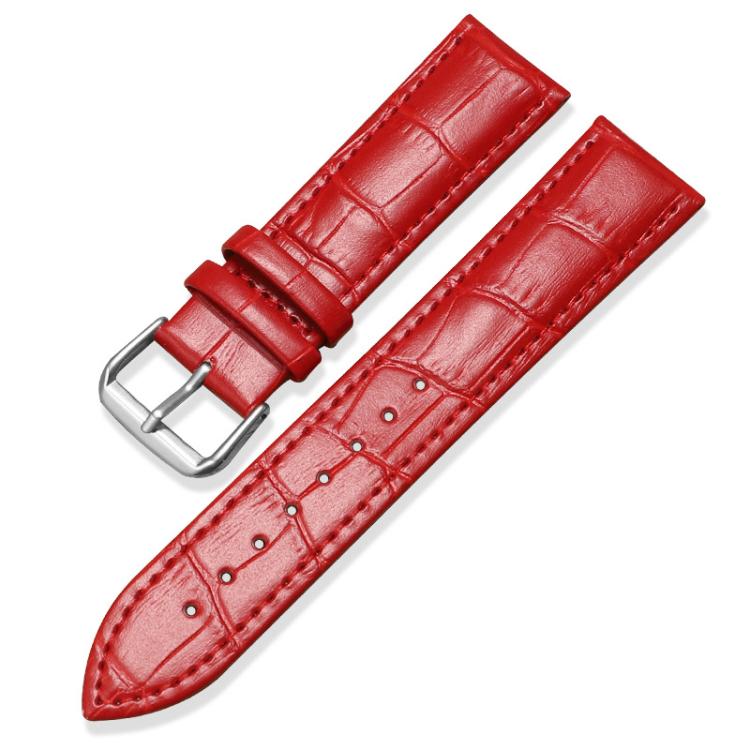 xDfind Bamboo Texture Pin Buckle Leather Watch Band, 18mm