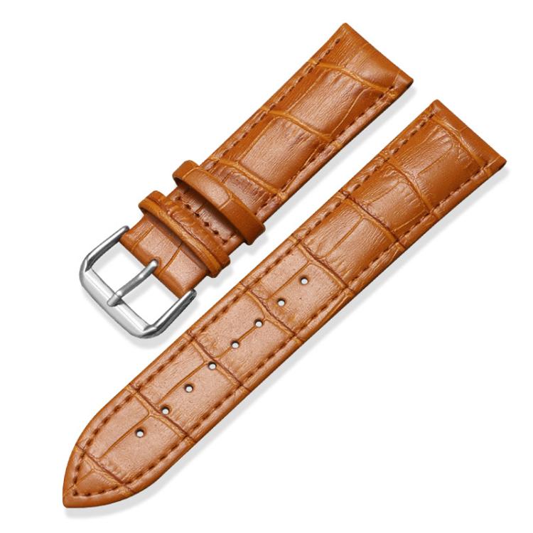 xDfind Bamboo Texture Pin Buckle Leather Watch Band, 20mm