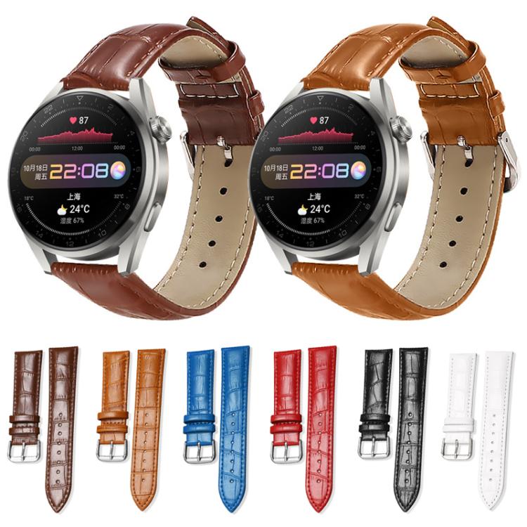 xDfind Bamboo Texture Pin Buckle Leather Watch Band, 22mm