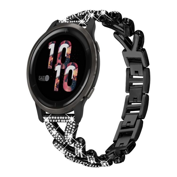 xDfind Small Twist Diamond Metal Watch Band, 20mm For Garmin Venu / Venu 2 / Sq / Sq2