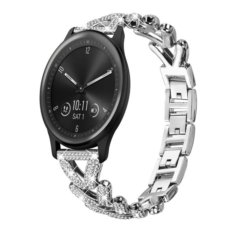 xDfind Small Twist Diamond Metal Watch Band, 20mm For Garmin Vivomove Sport / Vivoactive5 / 3