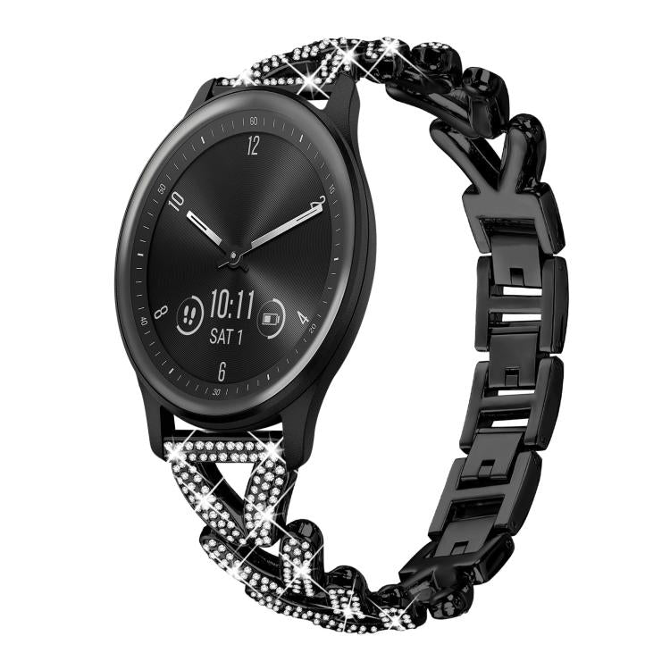xDfind Small Twist Diamond Metal Watch Band, 20mm For Garmin Vivomove Sport / Vivoactive5 / 3