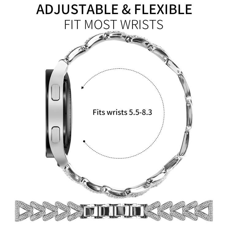 xDfind Small Twist Diamond Metal Watch Band, 20mm For Ticwatch GTH / E3 / E / 2