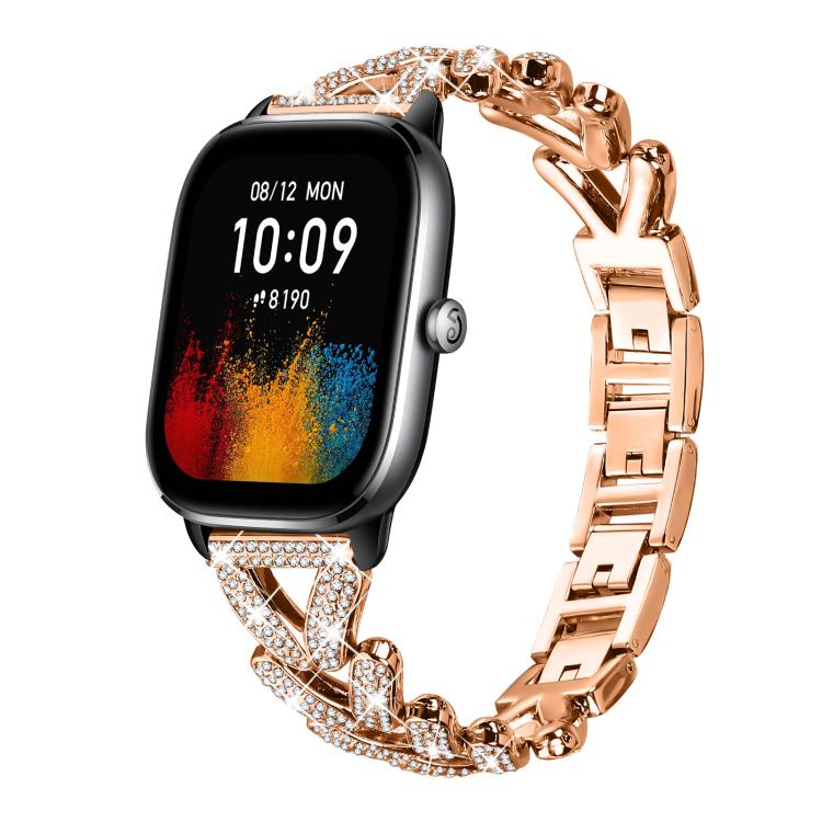 xDfind Small Twist Diamond Metal Watch Band, 20mm For Amazfit GTS4 Mini/3/2 /2e/2 Mini
