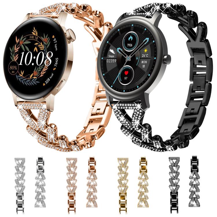 xDfind Small Twist Diamond Metal Watch Band, 20mm For Garmin Venu / Venu 2 / Sq / Sq2