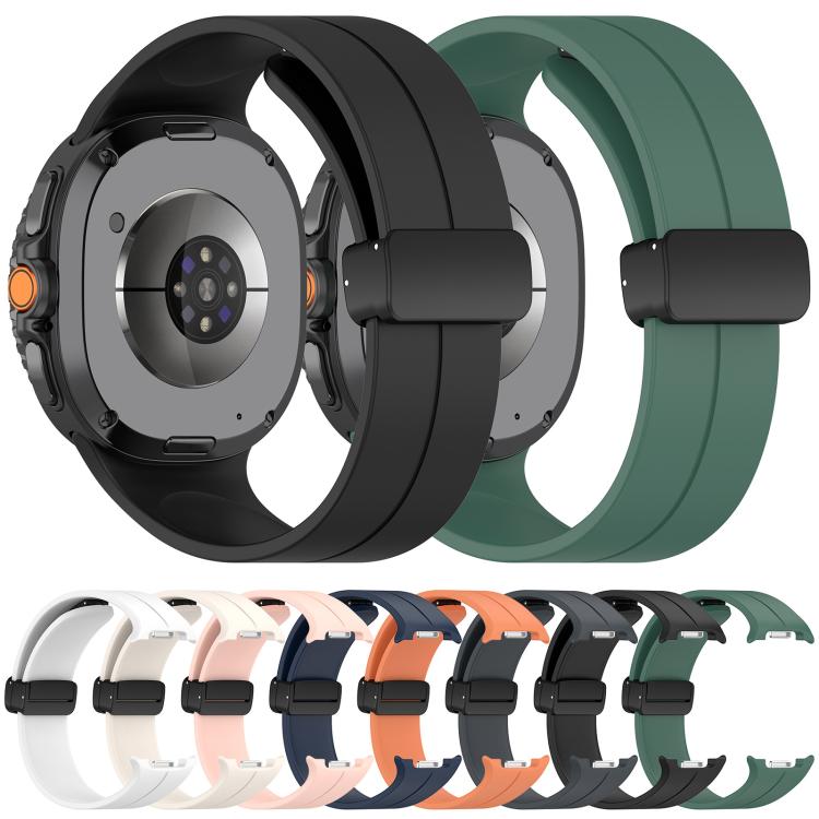 xDfind Fold Black Buckle Magnetic Silicone Watch Band