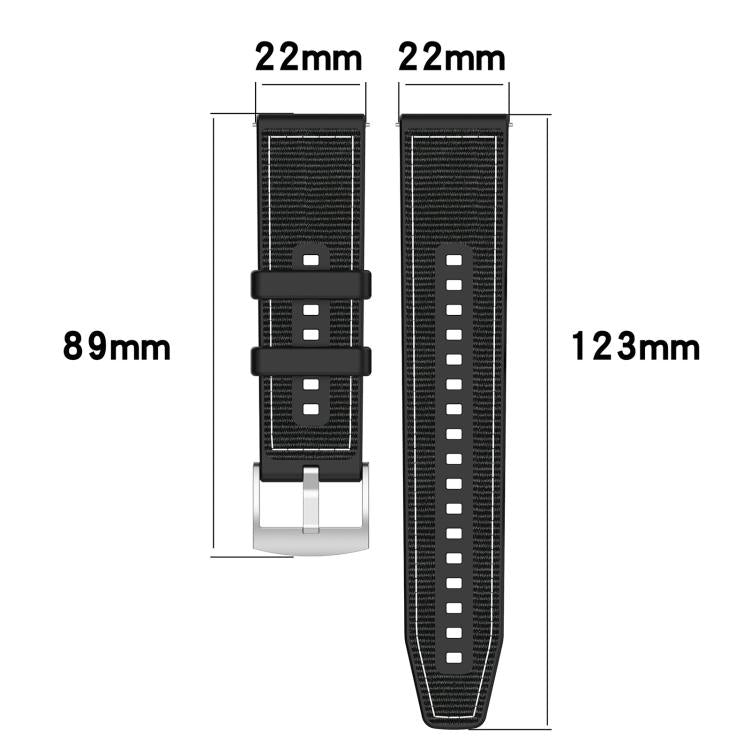 xDfind Hybrid Nylon Braid Silicone Watch Band, 20mm