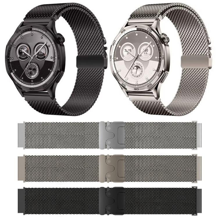 xDfind Milanese Parachute Buckle Stainless Steel Raised Fine Mesh Watch Band, 22mm