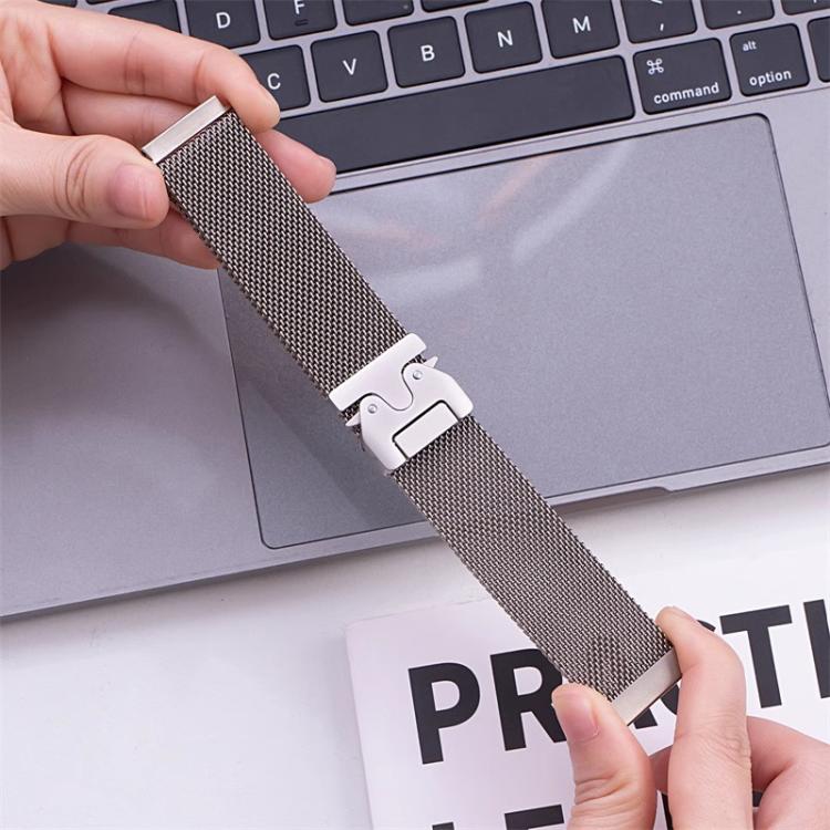 xDfind Milanese Parachute Buckle Stainless Steel Raised Fine Mesh Watch Band, 22mm