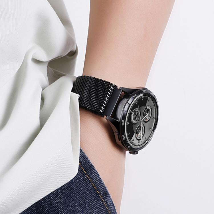 xDfind Milanese Parachute Buckle Stainless Steel Raised Fine Mesh Watch Band, 22mm
