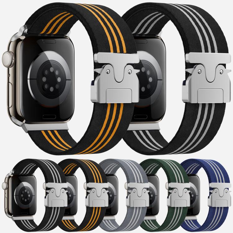 xDfind Parachute Buckle 3-Stripe Braided Nylon Watch Band, For Apple Watch 38 / 40 / 41 / S10 42mm