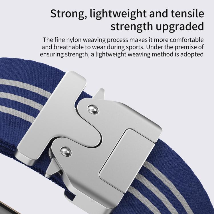 xDfind Parachute Buckle 3-Stripe Braided Nylon Watch Band, For Apple Watch 42 / 44 / 45 / 46 / 49mm
