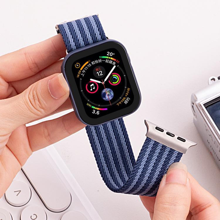 xDfind Parachute Buckle 3-Stripe Braided Nylon Watch Band, For Apple Watch 38 / 40 / 41 / S10 42mm