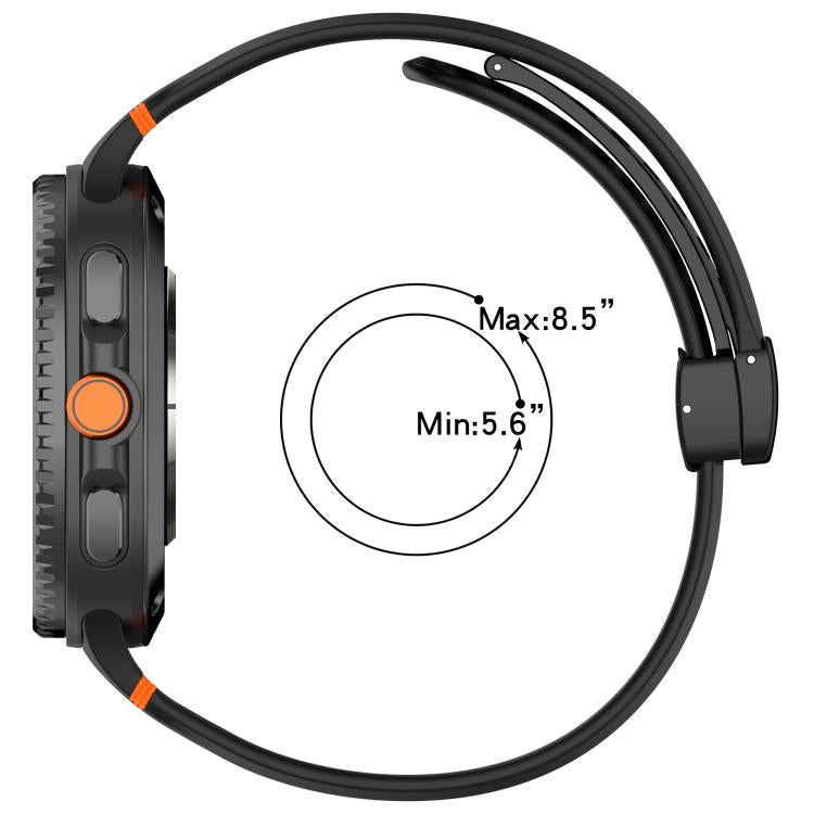 xDfind Magnetic Black Buckle Silicone Watch Band