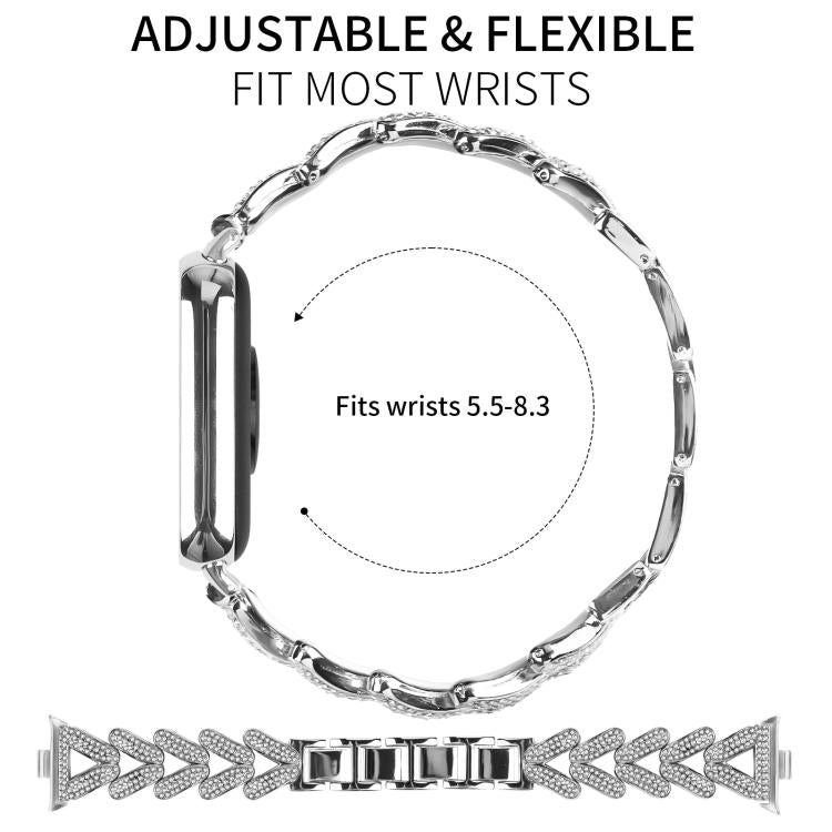 20mm xDfind Small Twist Diamond Metal Watch Band, For Xiaomi Band 10 Pro/9 Pro/Redmi Watch 6/5/4