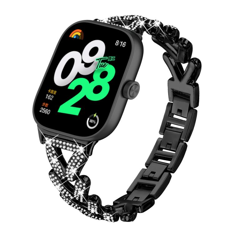 20mm xDfind Small Twist Diamond Metal Watch Band, For Xiaomi Band 10 Pro/9 Pro/Redmi Watch 6/5/4