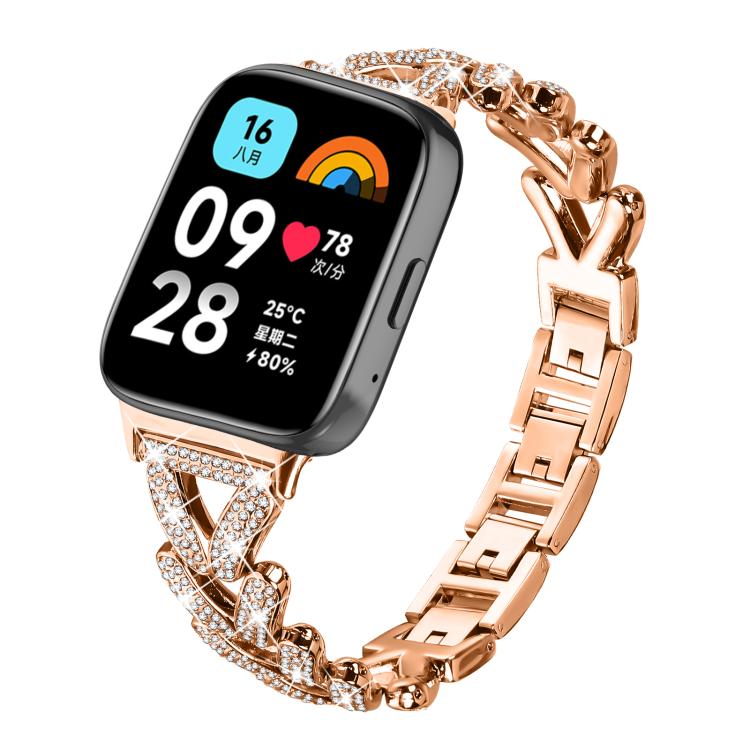 20mm xDfind Small Twist Diamond Metal Watch Band, For Redmi Watch 3 Active / Watch 3 Lite