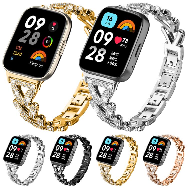 20mm xDfind Small Twist Diamond Metal Watch Band, For Xiaomi Band 10 Pro/9 Pro/Redmi Watch 6/5/4