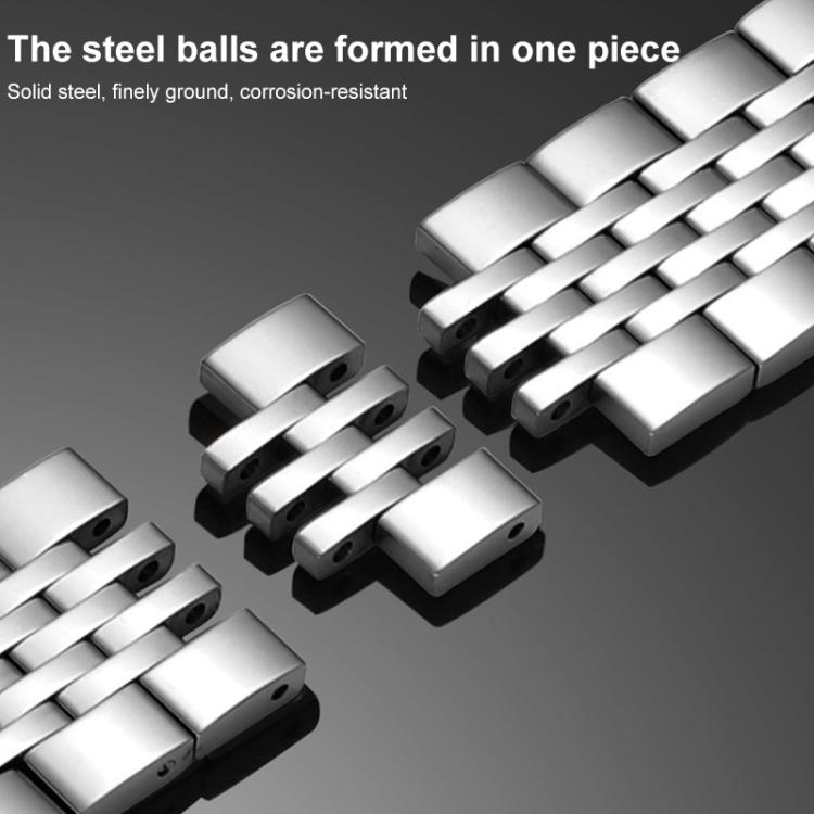 xDfind Seven-bead Solid Stainless Steel Watch Band, 18mm